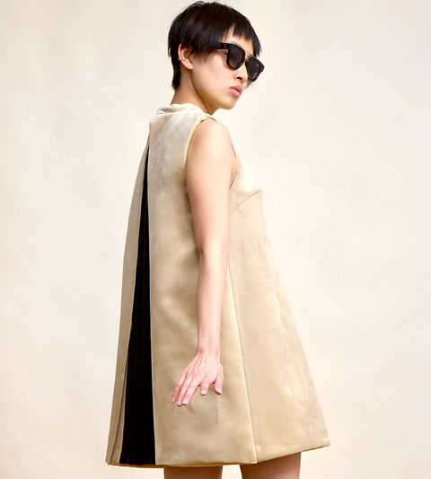Avalone - velvet dress - beige | VOLROSE__ Avalone - velvet dress - beige | VOLROSE__