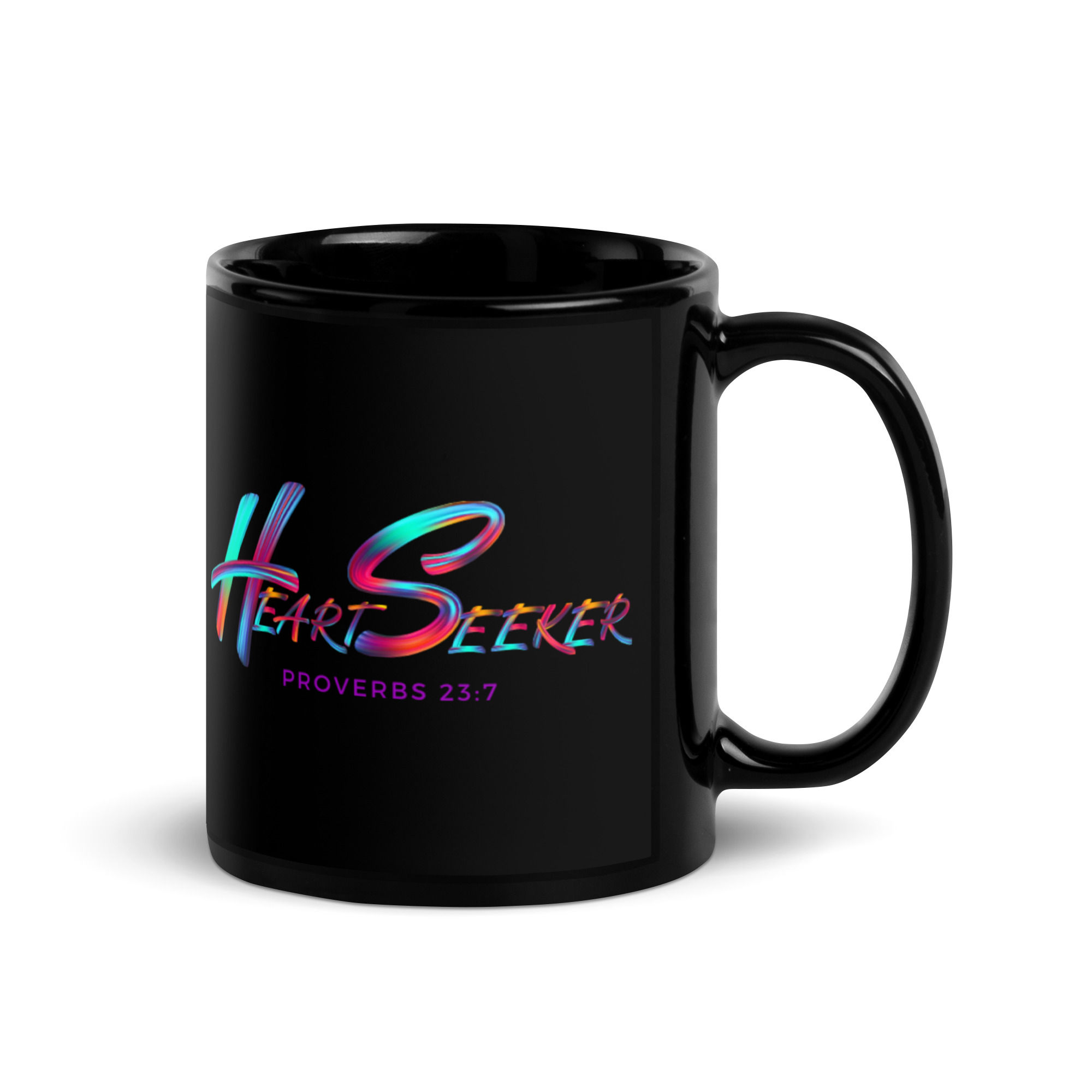 HeartSeeker Black Glossy Mug