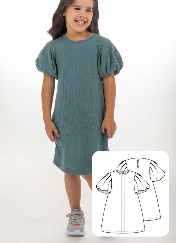 Patrón vestido muslin para niñas en formato PDF