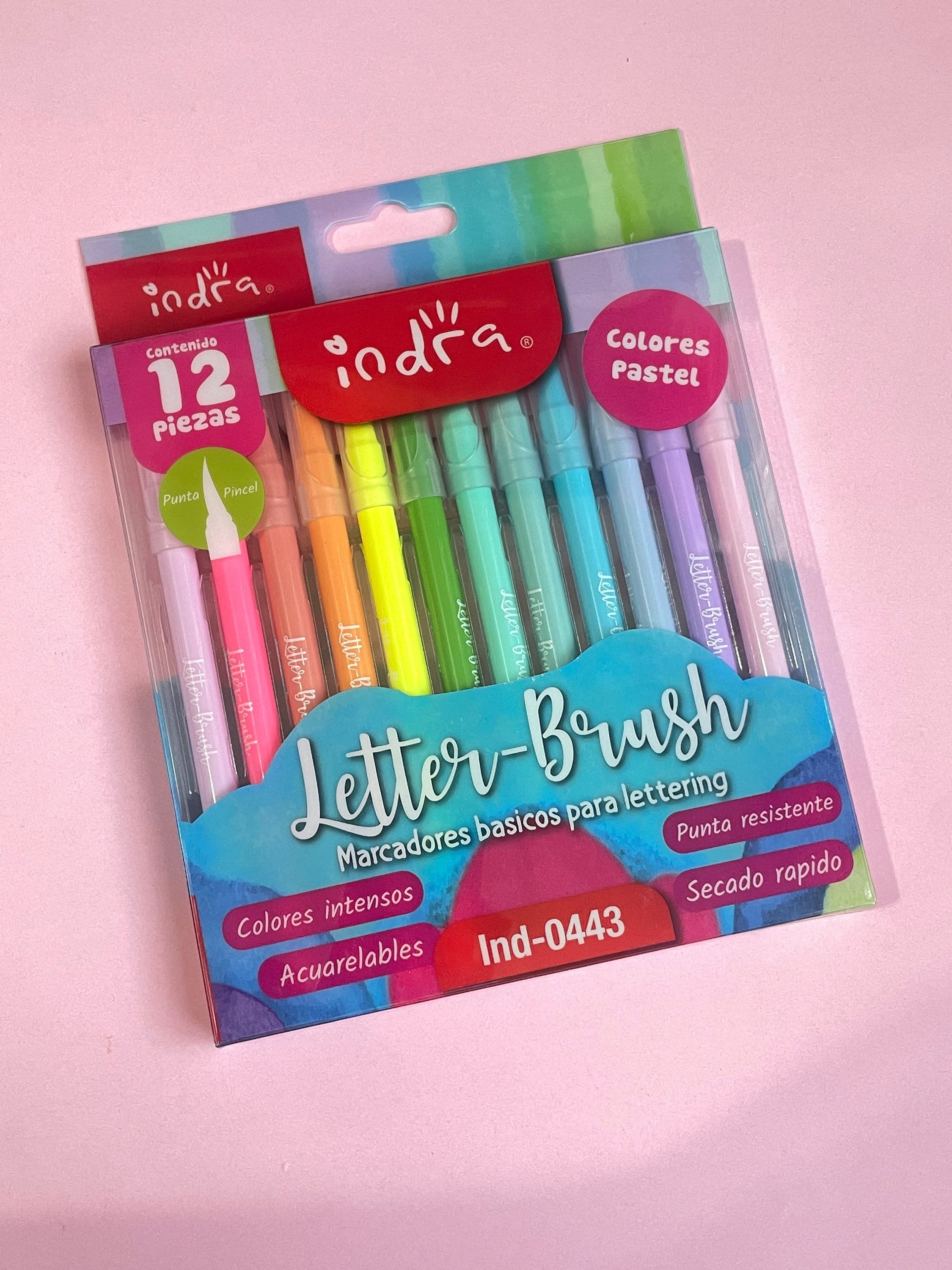 Indra letter brush pastel