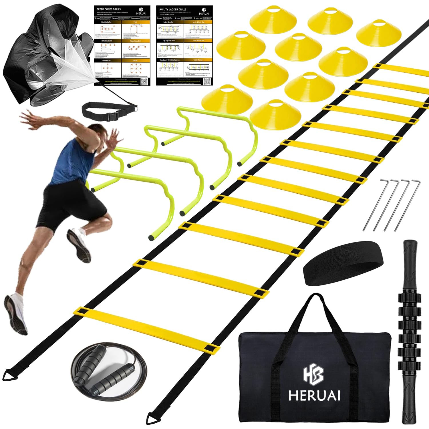 20ft Agility Gear Set with Ladder & Hurdles