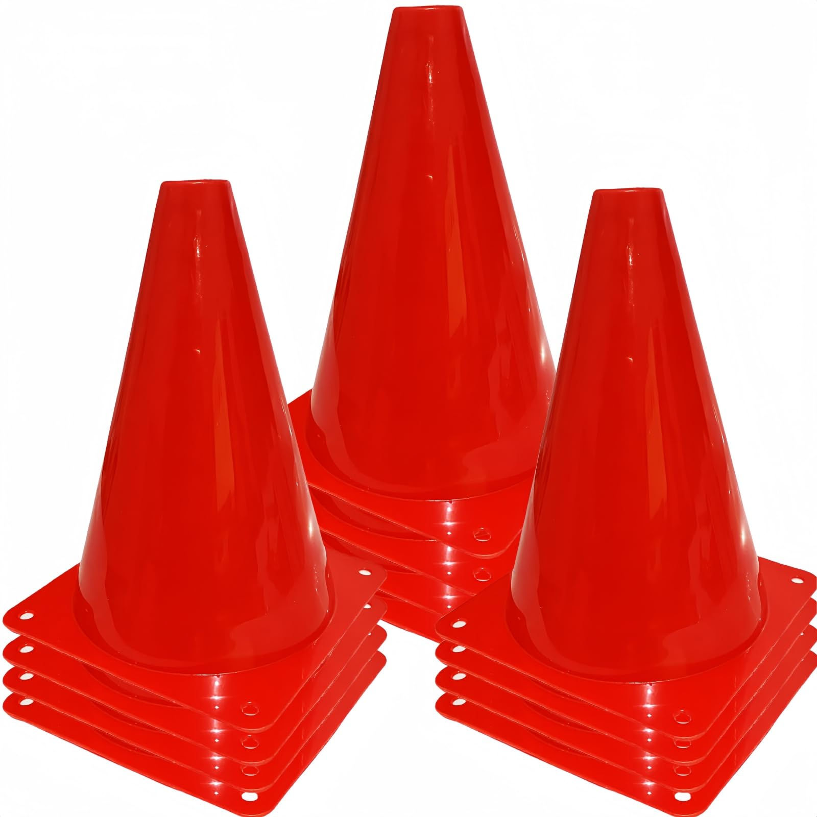 SpeedySet 12-Pack Mini Red Sport Cones for Drills & Games