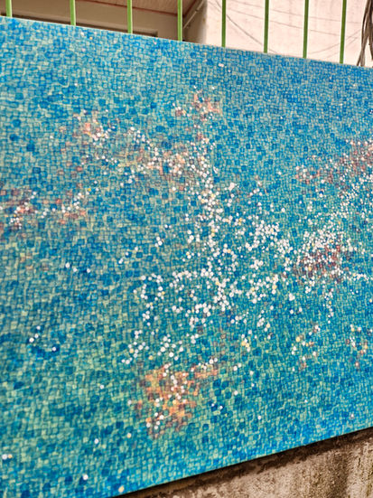 새벽 다섯 시의 밤 40x80cm 장지에 혼합재료 2026