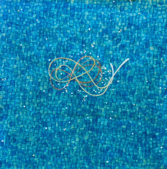 2) 별 모아 달 20x20cm 장지에 혼합재료 2026
Stars Gather, a Moon 20x20cm Mixed Media on Hanji 2026