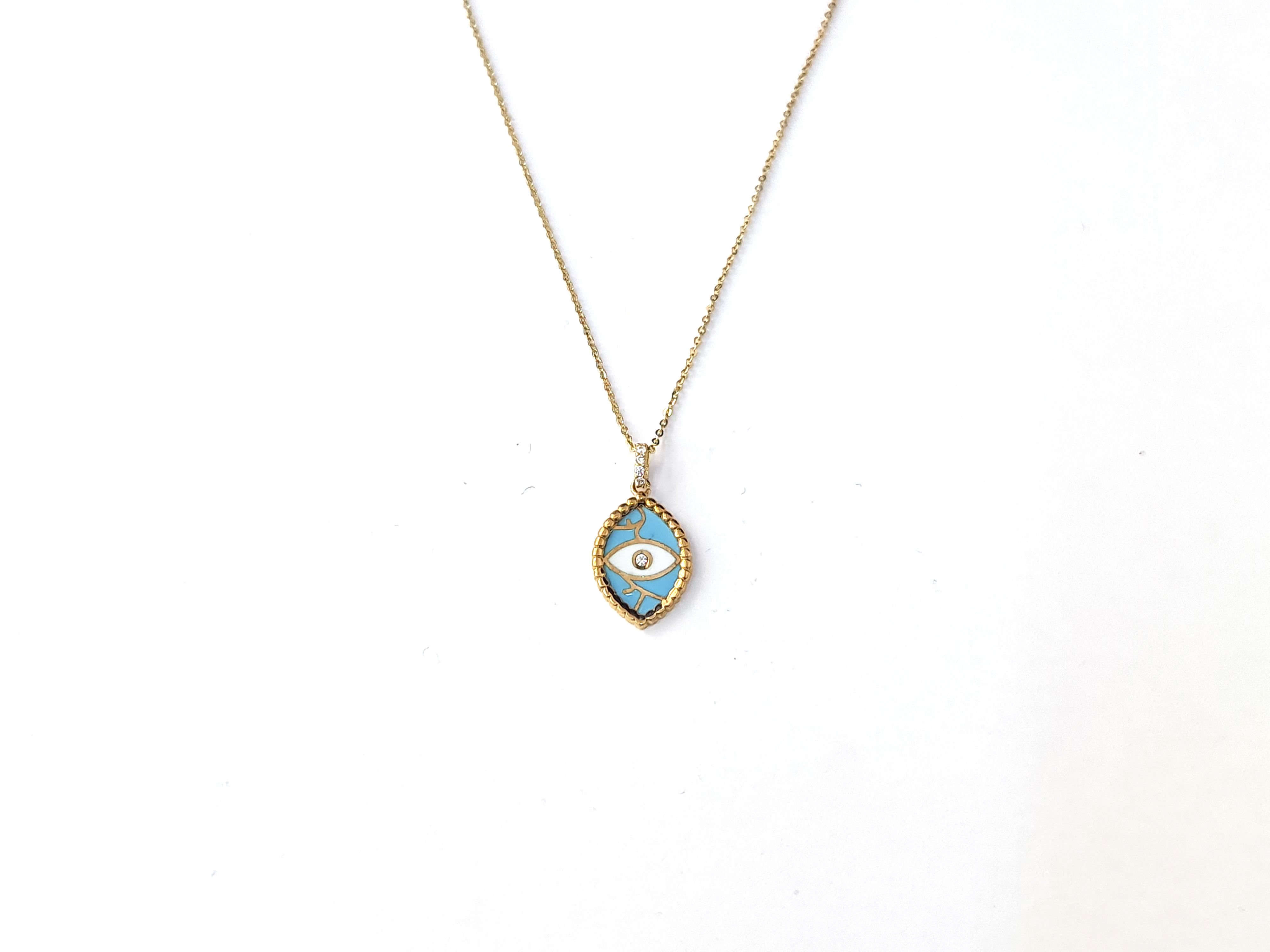 GÖZ NAZAR 14 ayar altın kolye