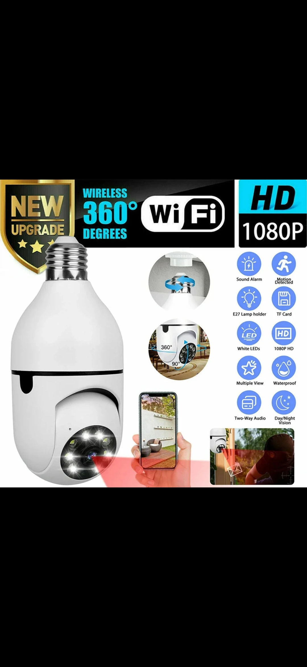 V380 Bulb System 360° Moving WI-FI IP Camera