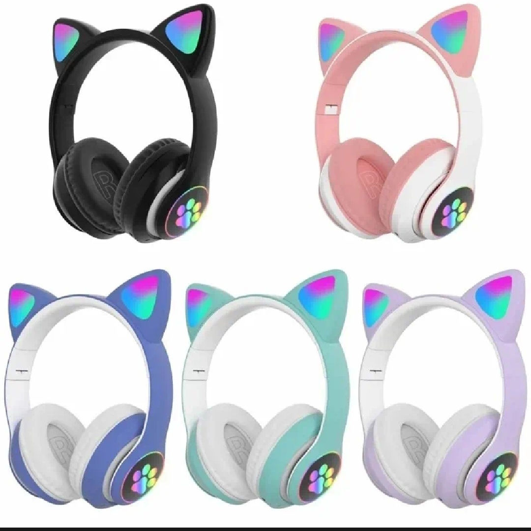 Best CAT STN-28 Over Ear Music Headset Glowing Ear Headphones Foldable Wireless