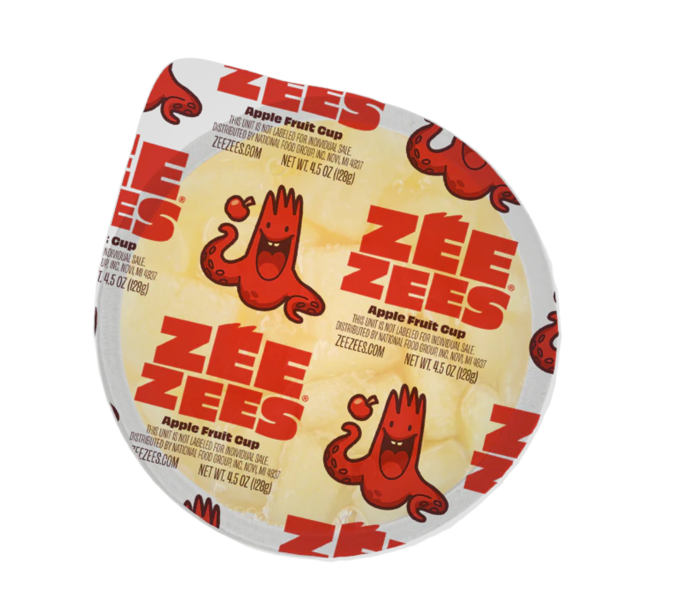 Zee Zees, Fruit Cup, Apple, Diced, Original, I/W, 4.5oz Case of 72