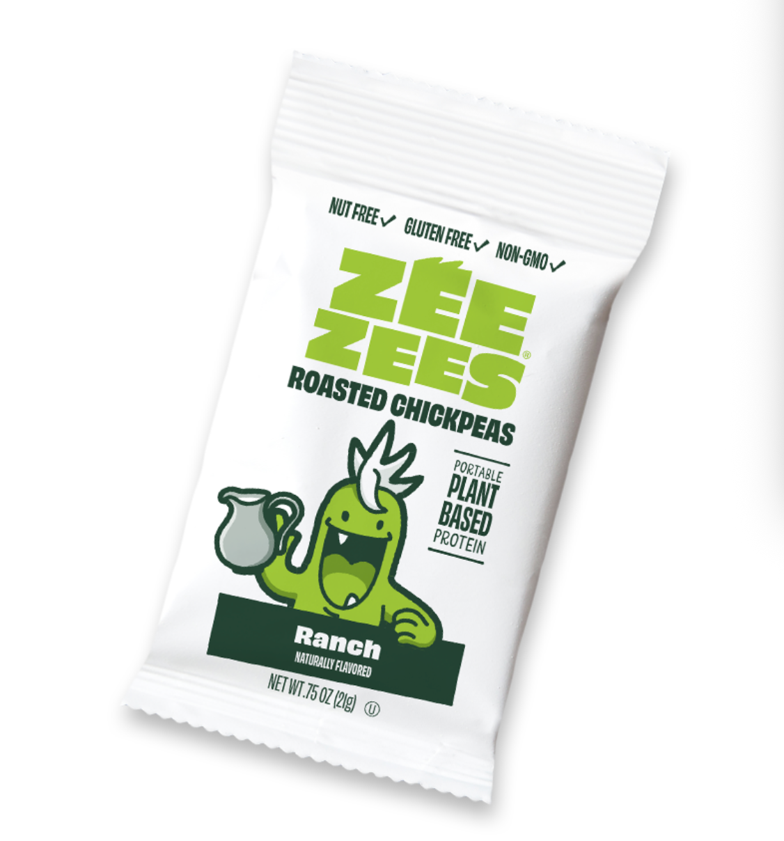Zee Zees, Roasted Chickpeas, Ranch, I/W, 0.75oz Case of 250