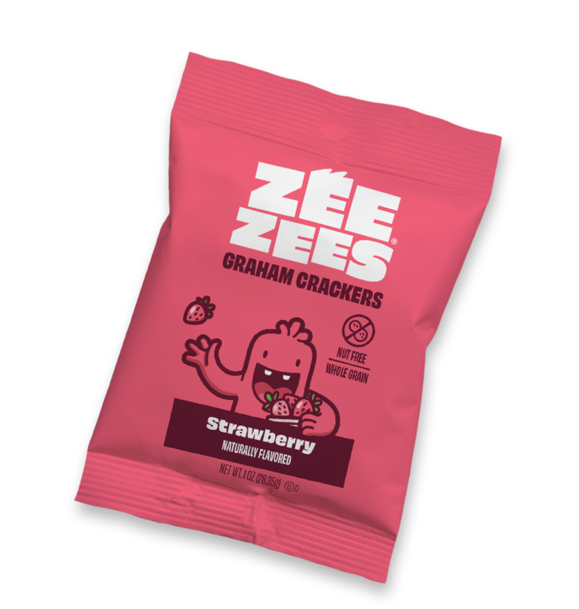 Zee Zees, Graham Crackers, Strawberry, WG, I/W, 1oz Case of 200