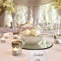 Bubble Bowl with Ivory Roses