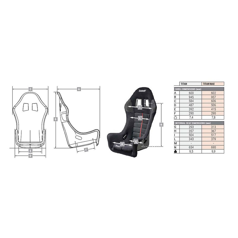 Thumbnail: Sabelt Titan Max Fiberglass Racing Seat