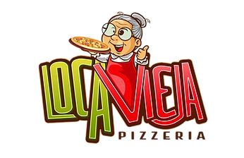 Logo de Loca vieja Pizzeria en Puerto Rico. Pizza, alitas, palitos de queso para toda la familia
