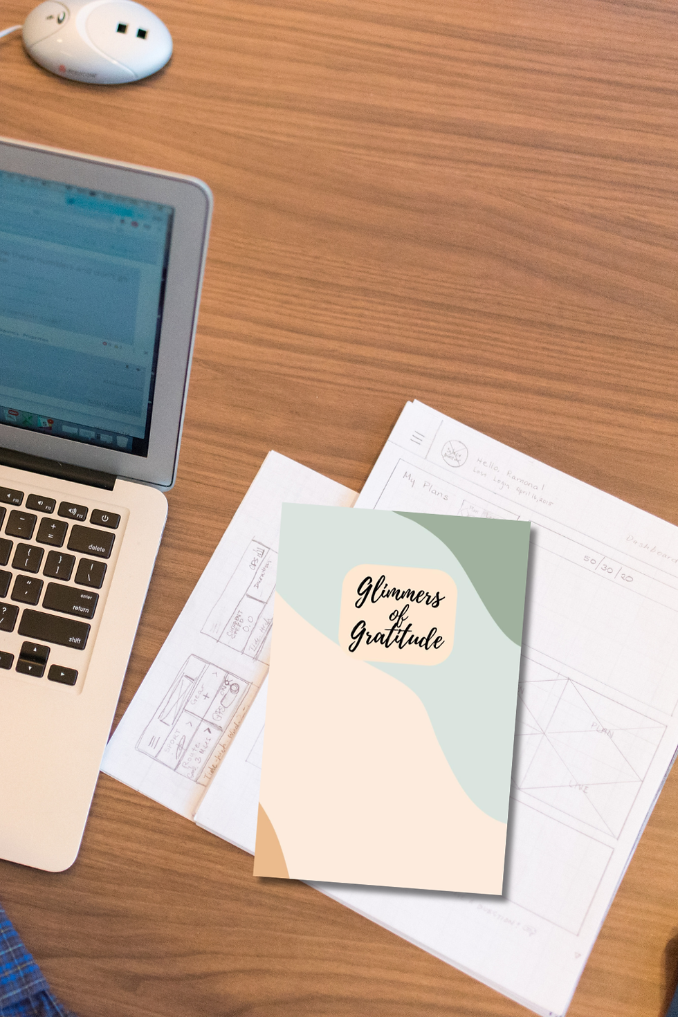 Thumbnail: Tan Green Waves Gratitude Journal | Daily Thankfulness Journal