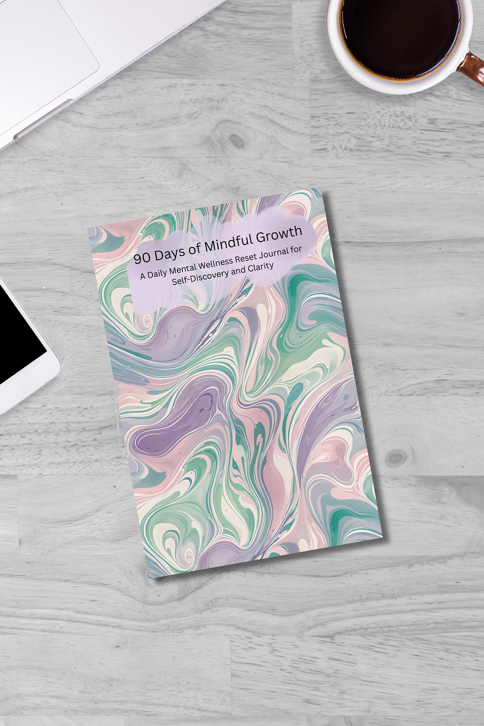 Thumbnail: Purple Teal Marble Mindfulness Journal | 90 Days of Mindful Growth