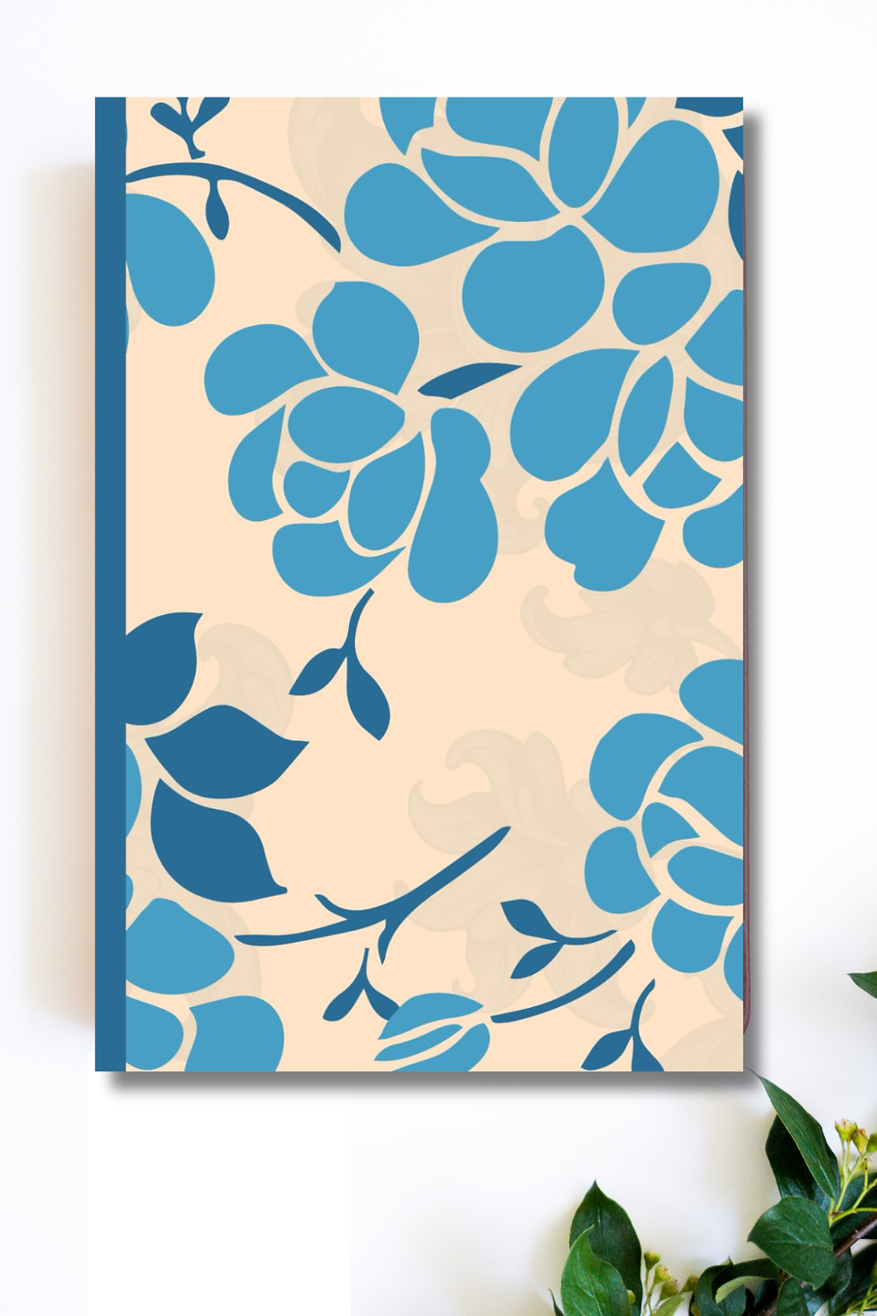 Thumbnail: Blue Floral Bullet Journal | Dot Grid Notebook