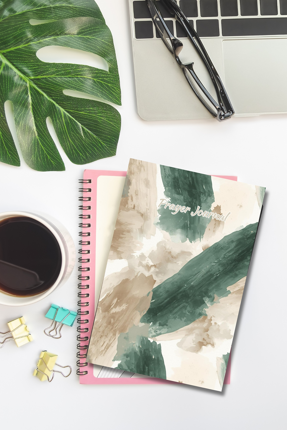 Thumbnail: Watercolor Brush Prayer Journal | Guided Christian Notebook