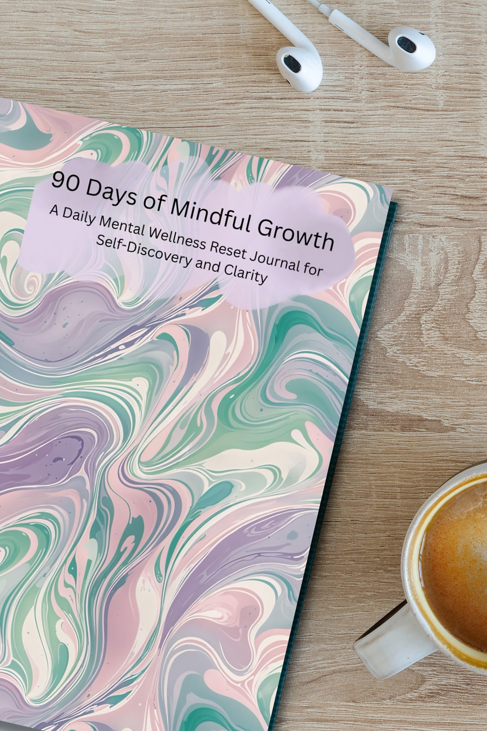 Thumbnail: Purple Teal Marble Mindfulness Journal | 90 Days of Mindful Growth