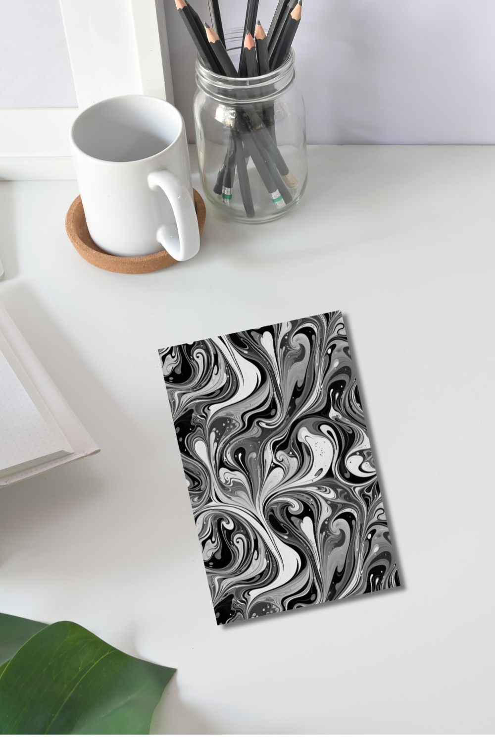 Black White Marble Journal | Lined Notebook