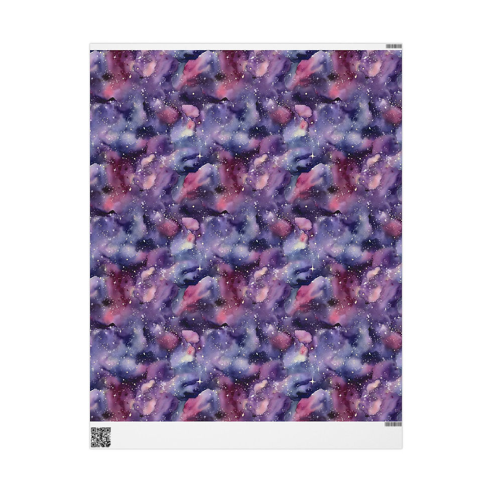 Thumbnail: Galaxy Watercolor Wrapping Paper — Purple Nebula Gift Wrap