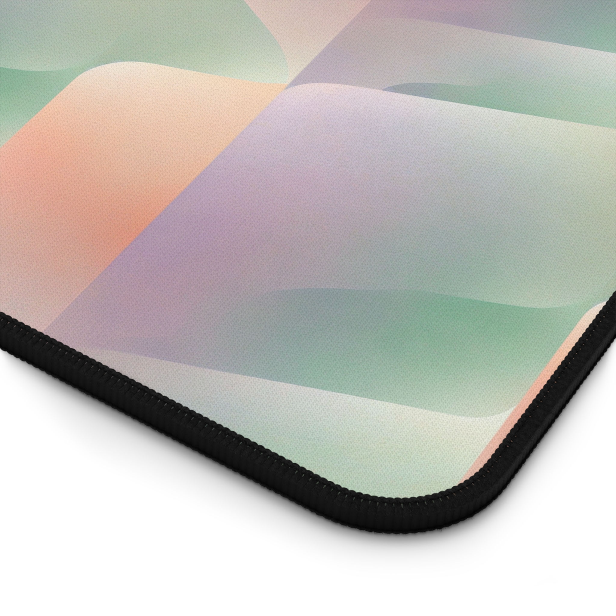 Pastel Geometric Wave Desk Mat | Gradient Office Mousepad