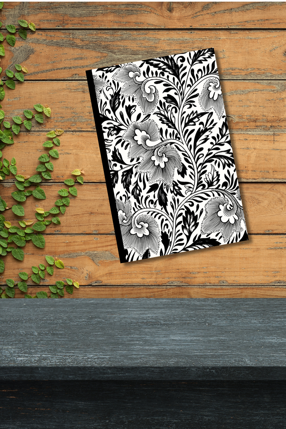 Thumbnail: Black White Floral Bullet Journal | Dot Grid Notebook
