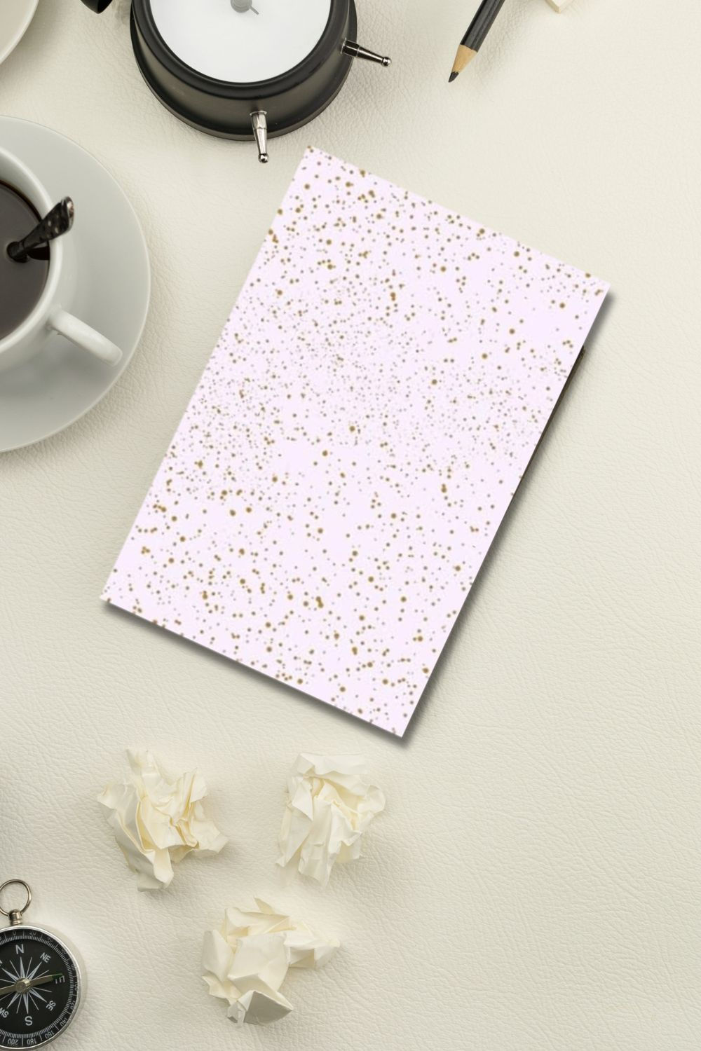Pink Gold Splatter Hardcover Bullet Journal | Dot Grid Notebook