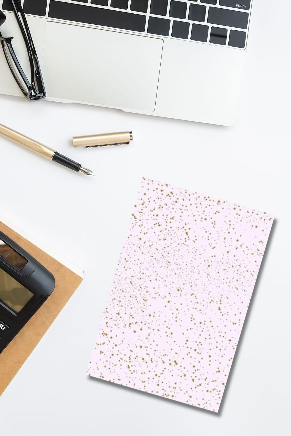 Thumbnail: Pink Gold Splatter Hardcover Bullet Journal | Dot Grid Notebook