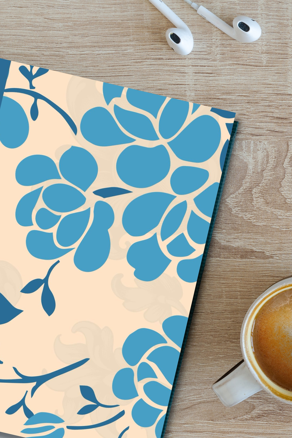 Thumbnail: Blue Floral Bullet Journal | Dot Grid Notebook