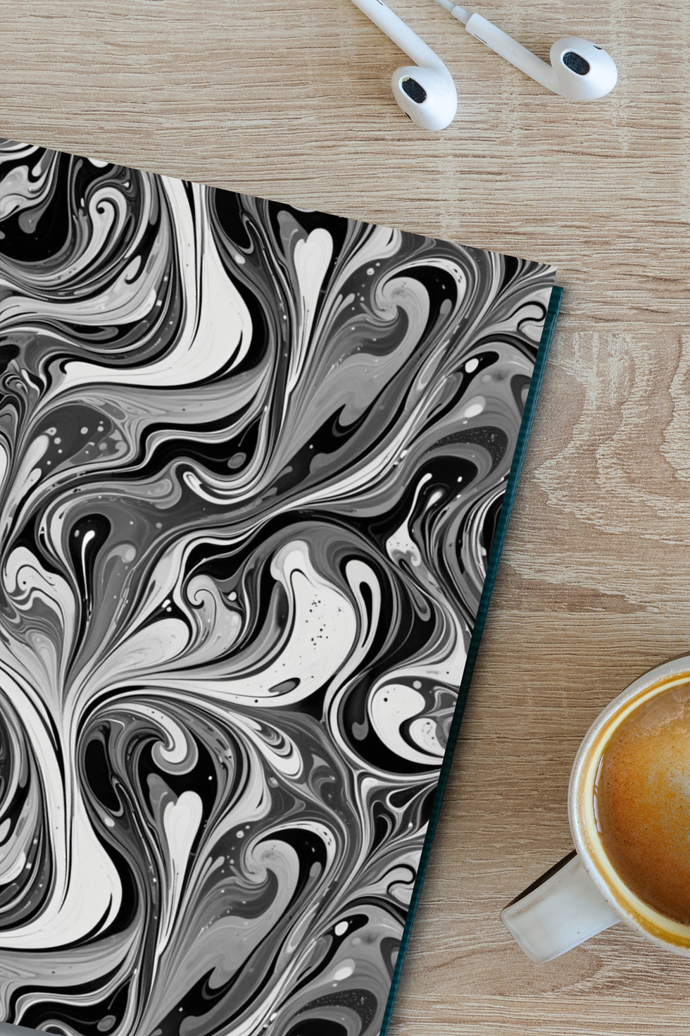 Thumbnail: Black White Marble Journal | Lined Notebook