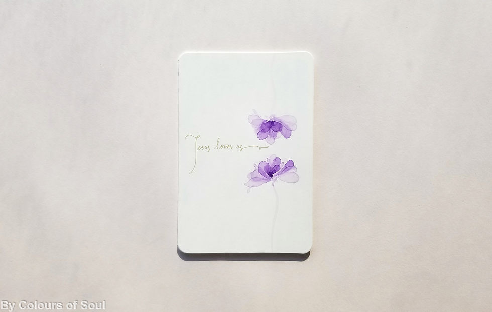 Thumbnail: EV0007 Jesus Loves You - two purple flowers