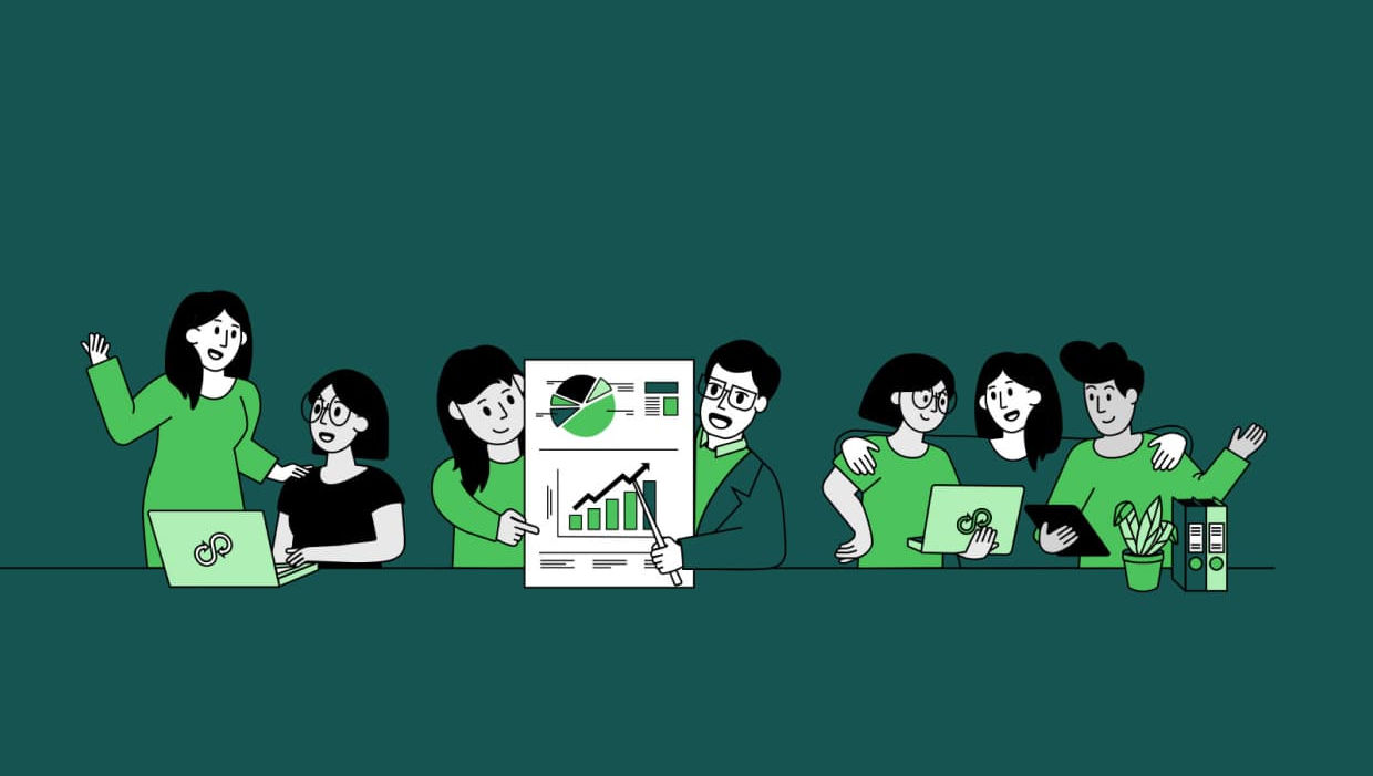 Charterpath custom illustrations of accountants interacting