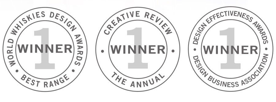 Three Winner awards: World Whiskies Design, Creative Review Annual, Design Effectiveness