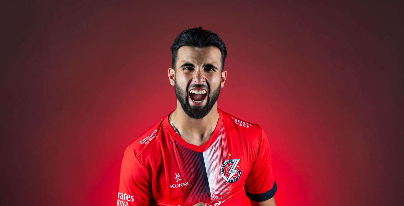 Emirates stadium hero photography of cricket player in kit