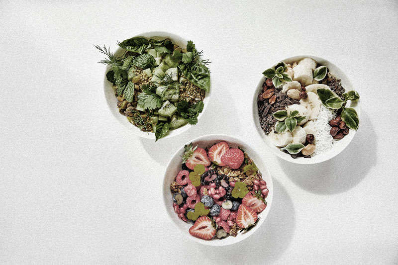 Healthy bowls of superfoods