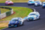 Ford Fiesta race cars speeding on track