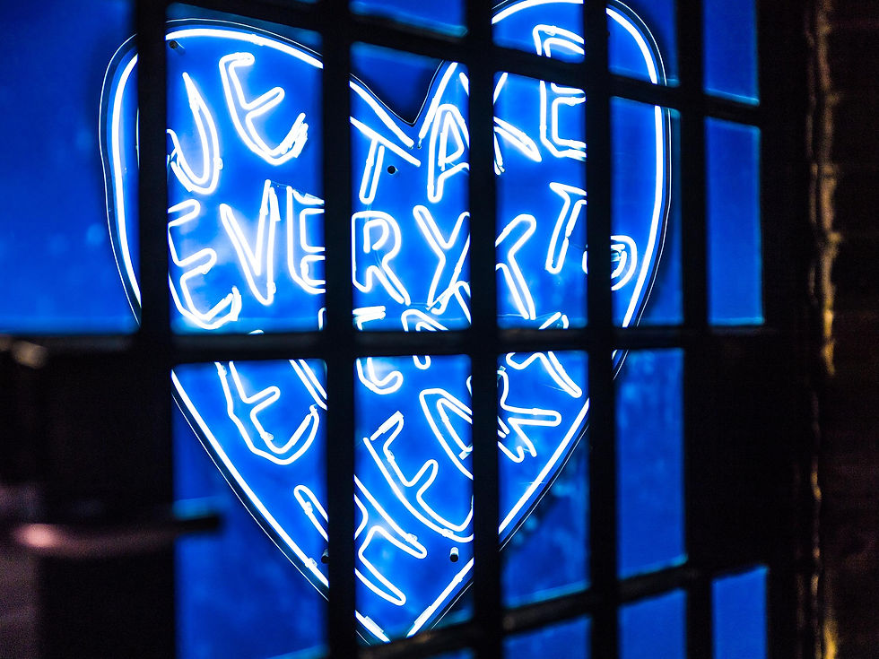 Neon sign designed as part of ExCeL London's internal brand campaign