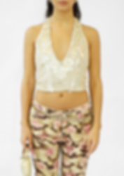 BLUMARINE 'COUTURE' SEQUIN EMBELISHED HALTER TOP
