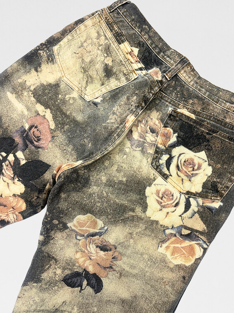 Thumbnail: Roberto Cavalli Vintage Rose Print Jeans (Size Large)