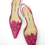 Thumbnail: MANOLO BLAHNIK VINTAGE LEATHER FUCSIA KITTEN HEELS (37)
