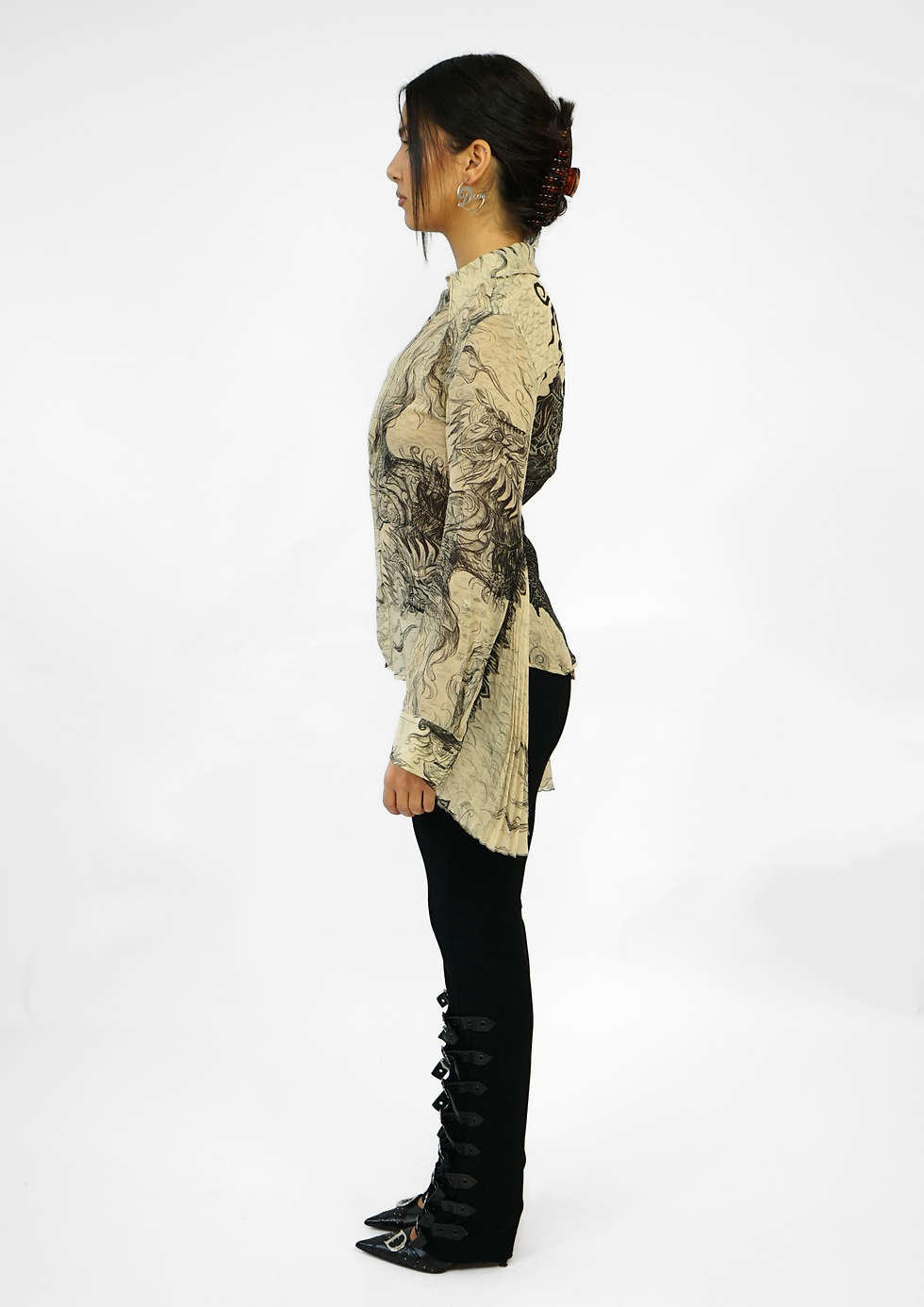 Thumbnail: VINTAGE JEAN PAUL GAULTIER DRAGON SILK BLOUSE