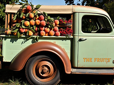 The Fruit Truck. Peaches and Cherries With old truck.jpg