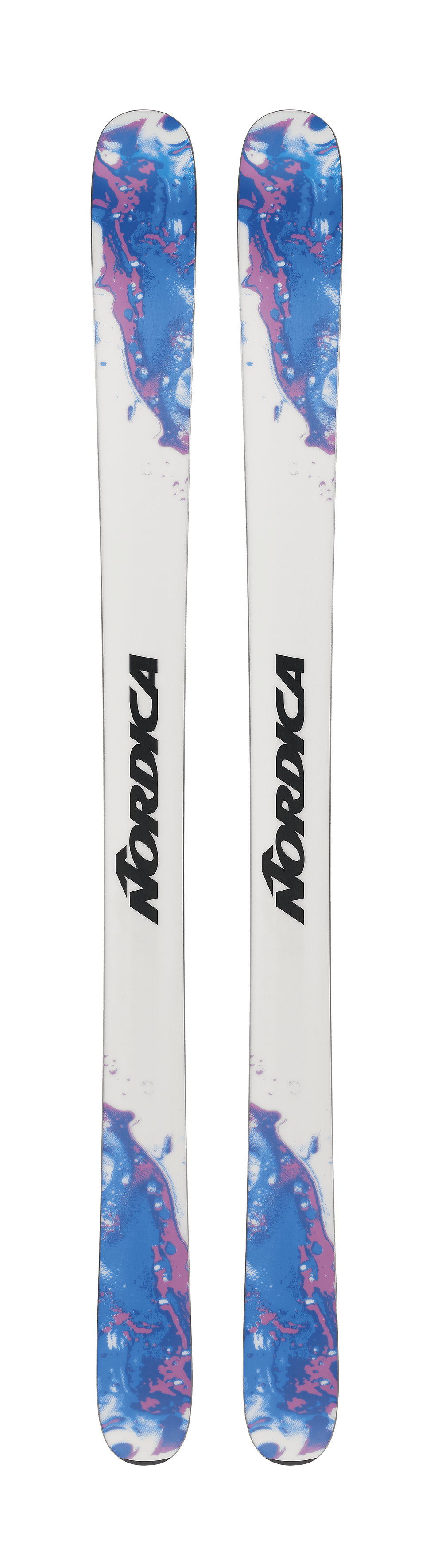Underside view of Nordica Unleashed 108 skis