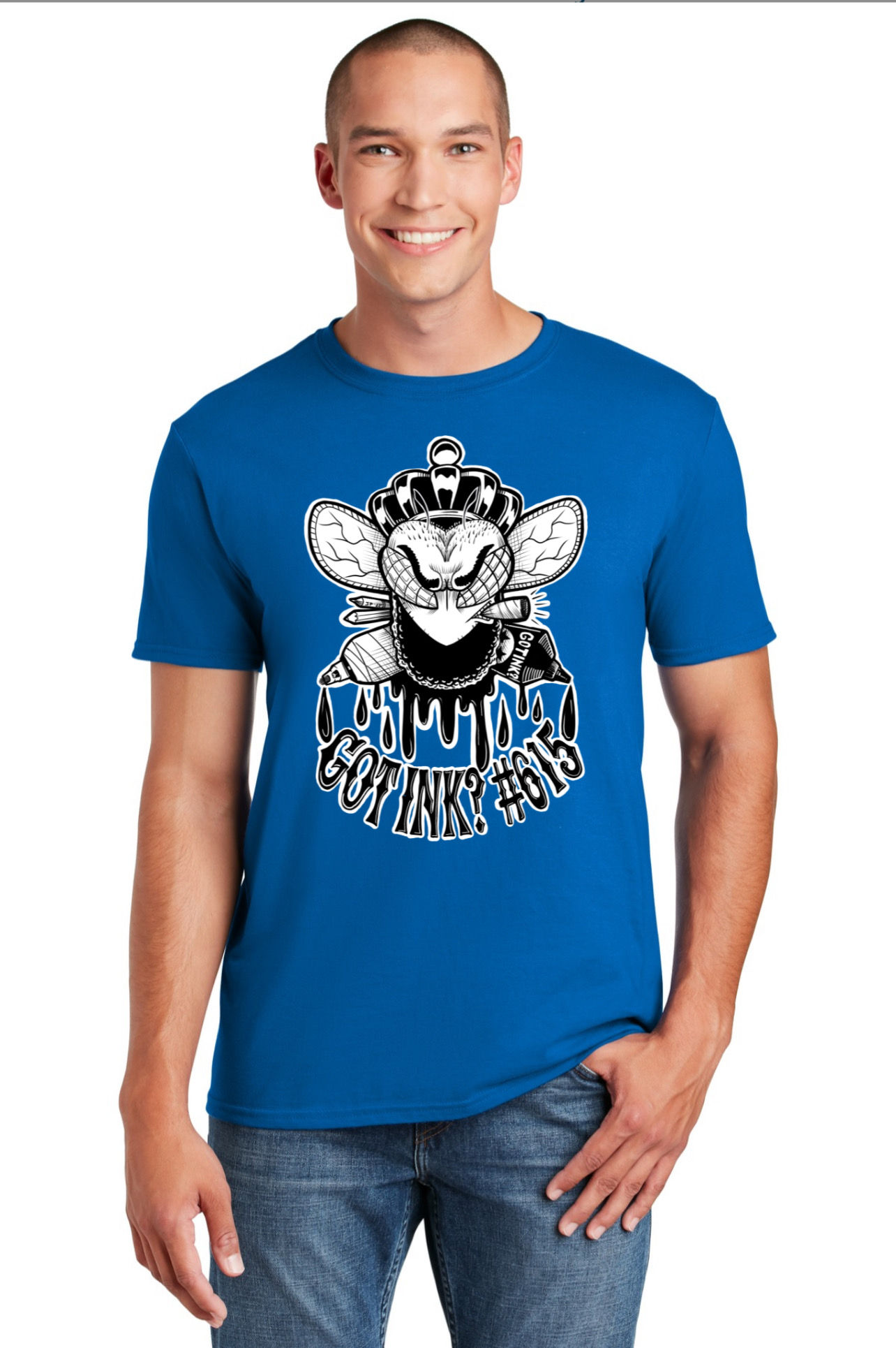 Blue w/whit logo