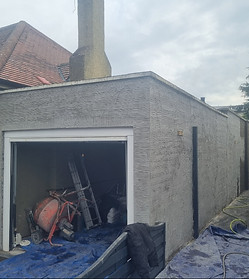 Existing harling removed and re-harled using pm render and harling chips