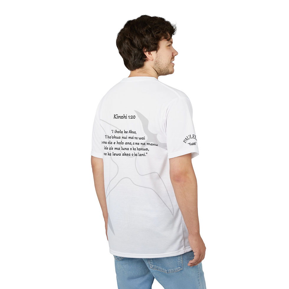 Thumbnail: Iwa Birds White Cut & Sew Tee with Dove Silhouette and "Genesis 1:20" Scripture