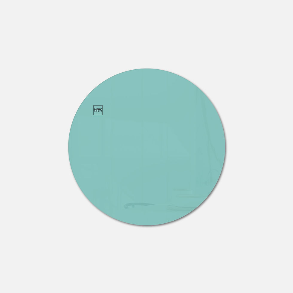 Glass magnetic whiteboard Round, circle Size 60 cm, mint