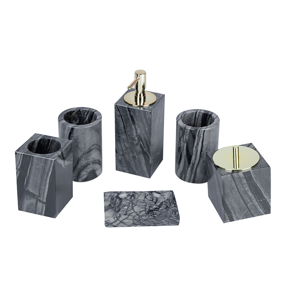 Thumbnail: Home Marble Bathroom Accessories Set Marble Effect Accessory Bathroom Set