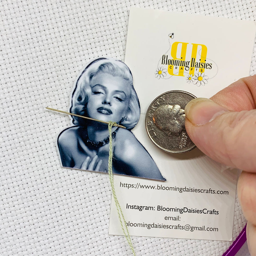 Thumbnail: Marilyn Monroe Blonde  Magnetic Needle Minder for Cross Stitch, Needlecraft