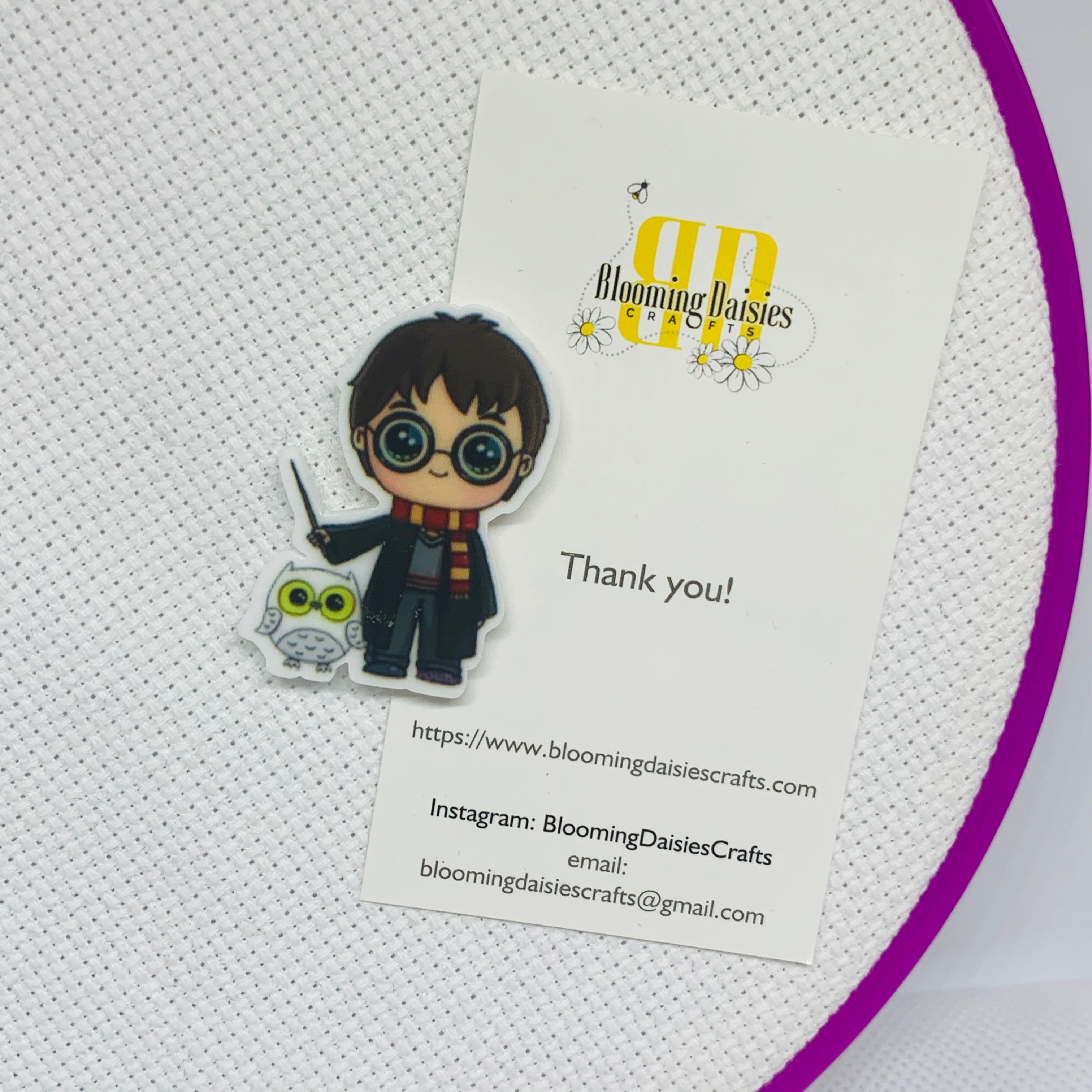 Harry Potter w/Owl Magnetic Needle Minder for Cross Stitch